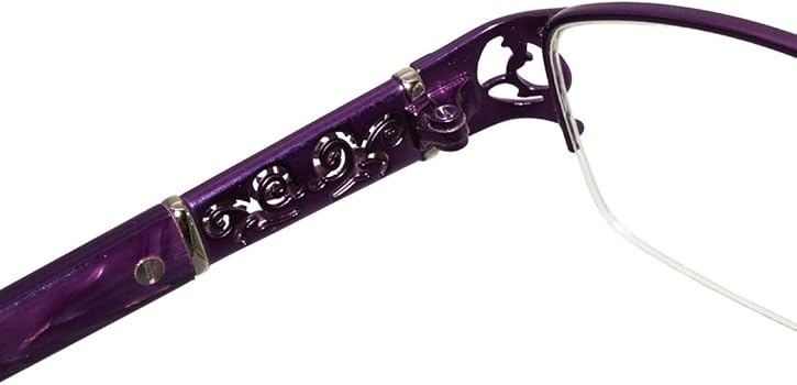 Amazon | [HONGYUN] 女性伊達メガネ ハーフリム オシャレ精巧眼鏡