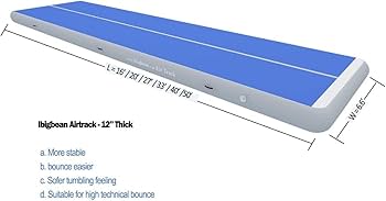 Amazon | CNJW 体操エアトラック マット (幅200 cm 厚さ20 cm 長さ100
