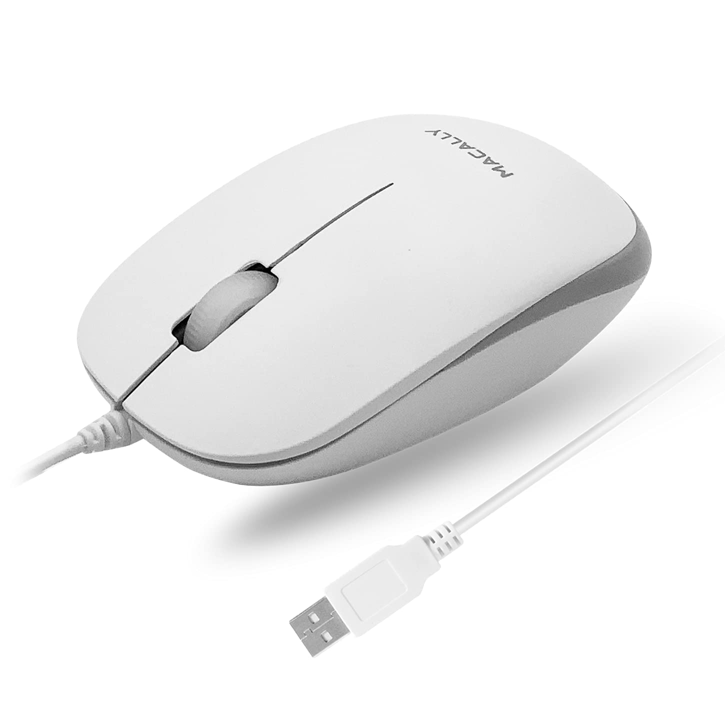 Amazon | MACALLY USB有線マウス 3ボタン付き、スクロールホイール、5