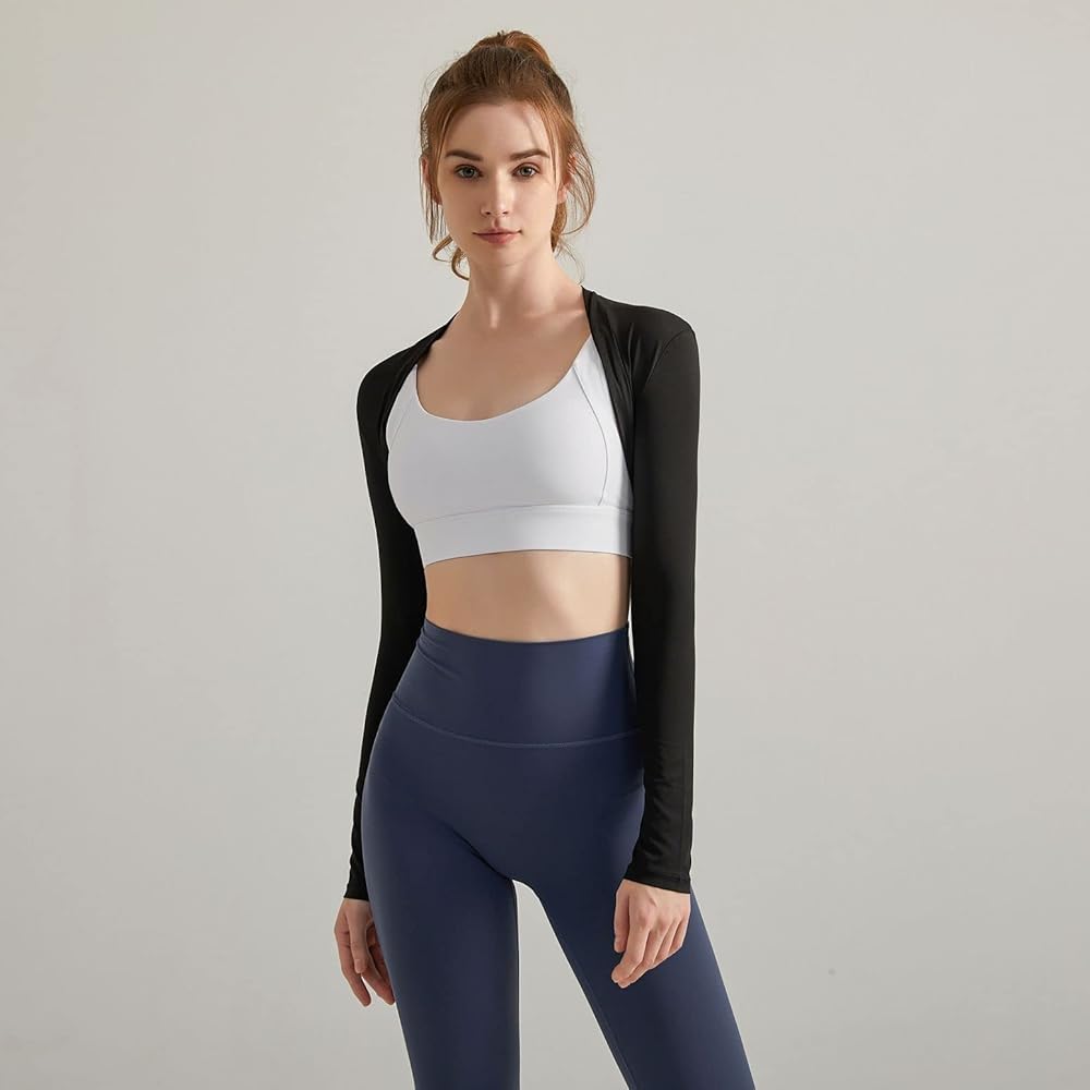 Lu's Chic Women's Cropped Shrug Tops Lightweight Bolero Workout