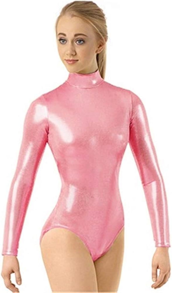 Amazon.co.jp: プロダンス Womenシルバータートルネックメタリック体操