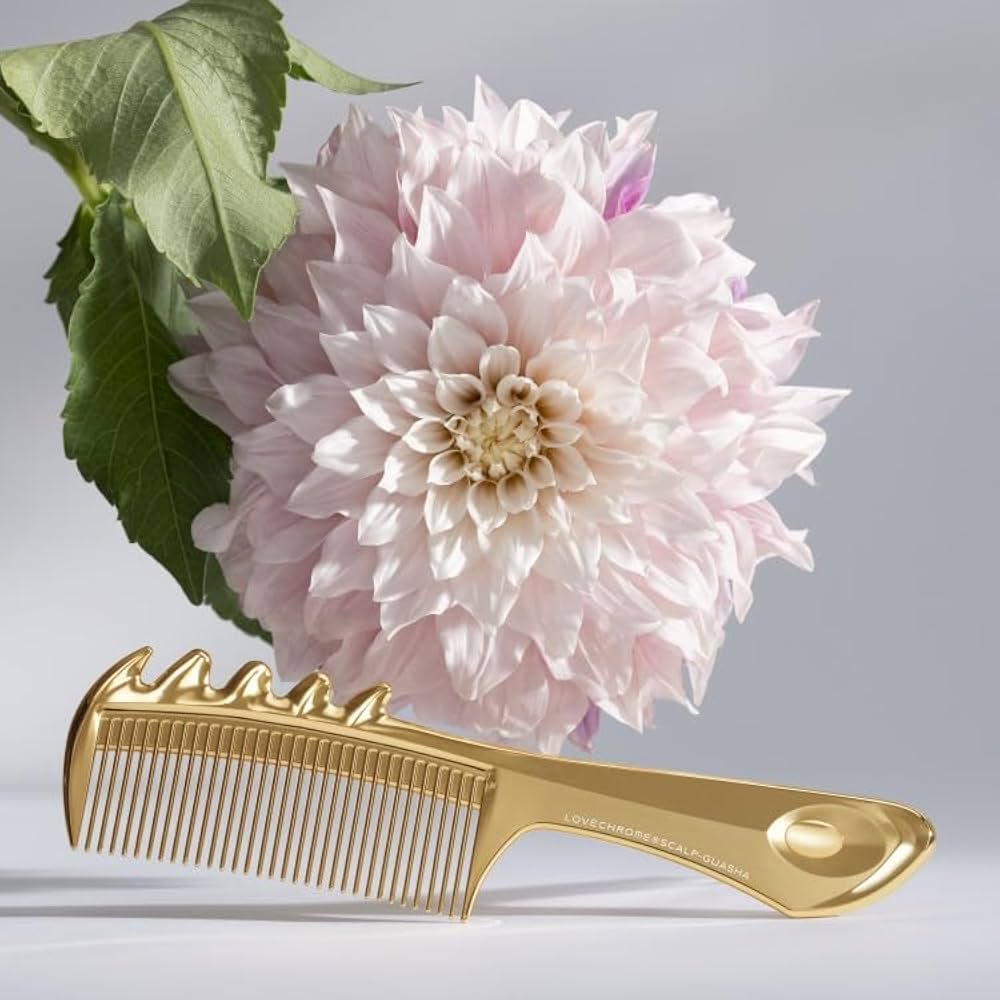 Amazon.com: LOVE CHROME K24GP SCALP-GUASHA 金/日本工匠髮梳: 美容與