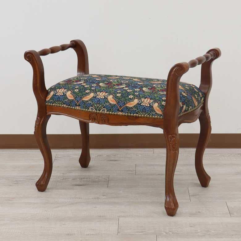 Amazon.co.jp: イタリア ベンチスツール 猫脚 いちご泥棒 肘掛付