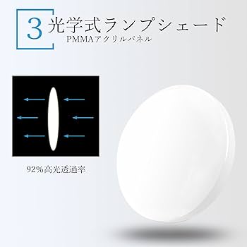 Amazon.co.jp : LEDシーリングライト 6畳 小型 薄形 2200lm 電球色 昼
