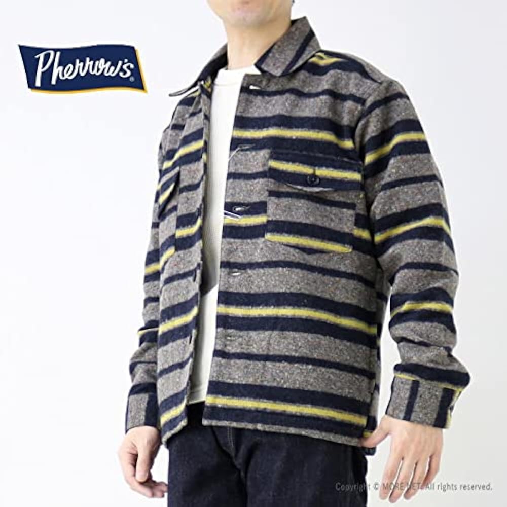 Amazon | [フェローズ] ボーダーブランケット CPOシャツジャケット 21W