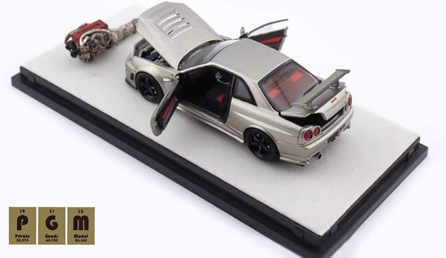 Amazon | PGM 1/64 Nismo R34 GT-R Z-tune Jade Green With Engine