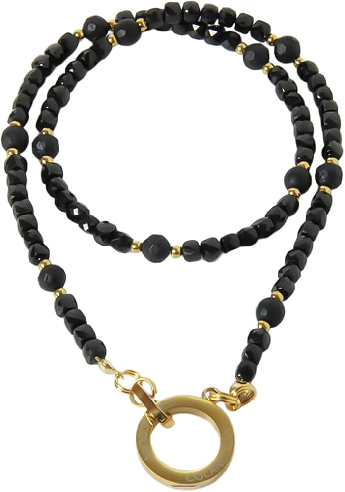 Amazon | [コランコラン] FORCE 5 4mm ブラックスピネル ネックレス S