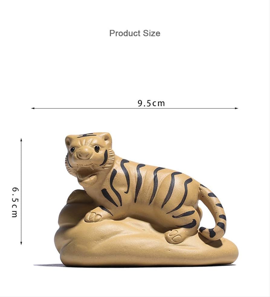 Amazon.co.jp: 紫の粘土の虎の彫刻創造的な動物の彫像茶ペットの装飾