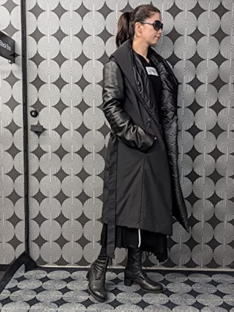 Amazon | [バジュラ] マイクロファイバーレザーコート/黒マット×黒