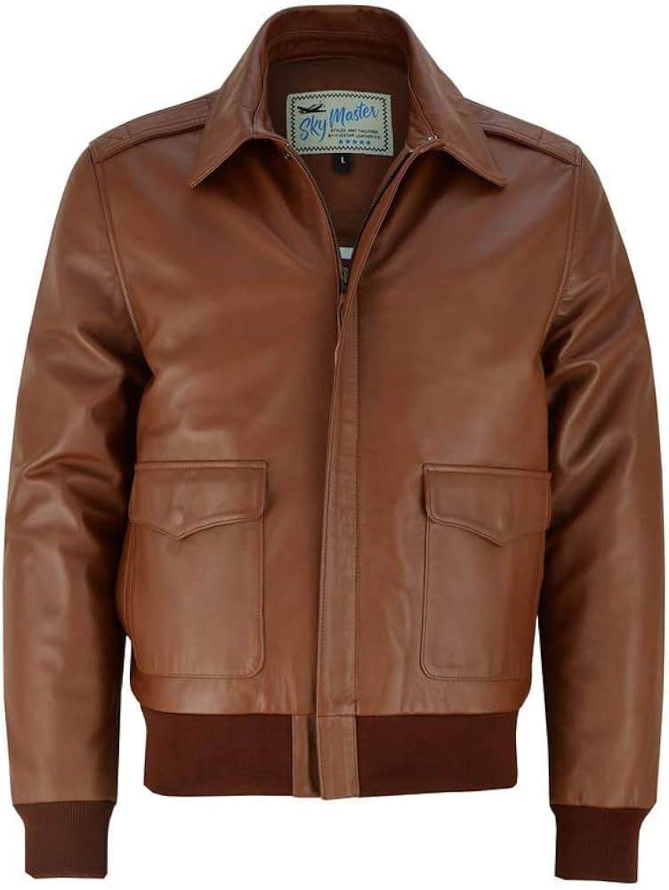 FIVESTAR LEATHER Men's Air Force A-2 Leather Flight Bomber Jacket