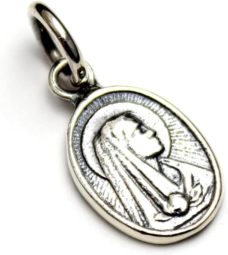 Amazon | マリア 不思議のメダイ ルルドの聖母 聖母 シルバー925