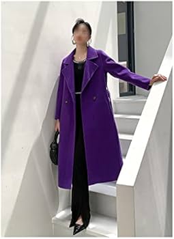 Amazon.co.jp: ロング両面ウールコート女性の秋と冬の韓国の