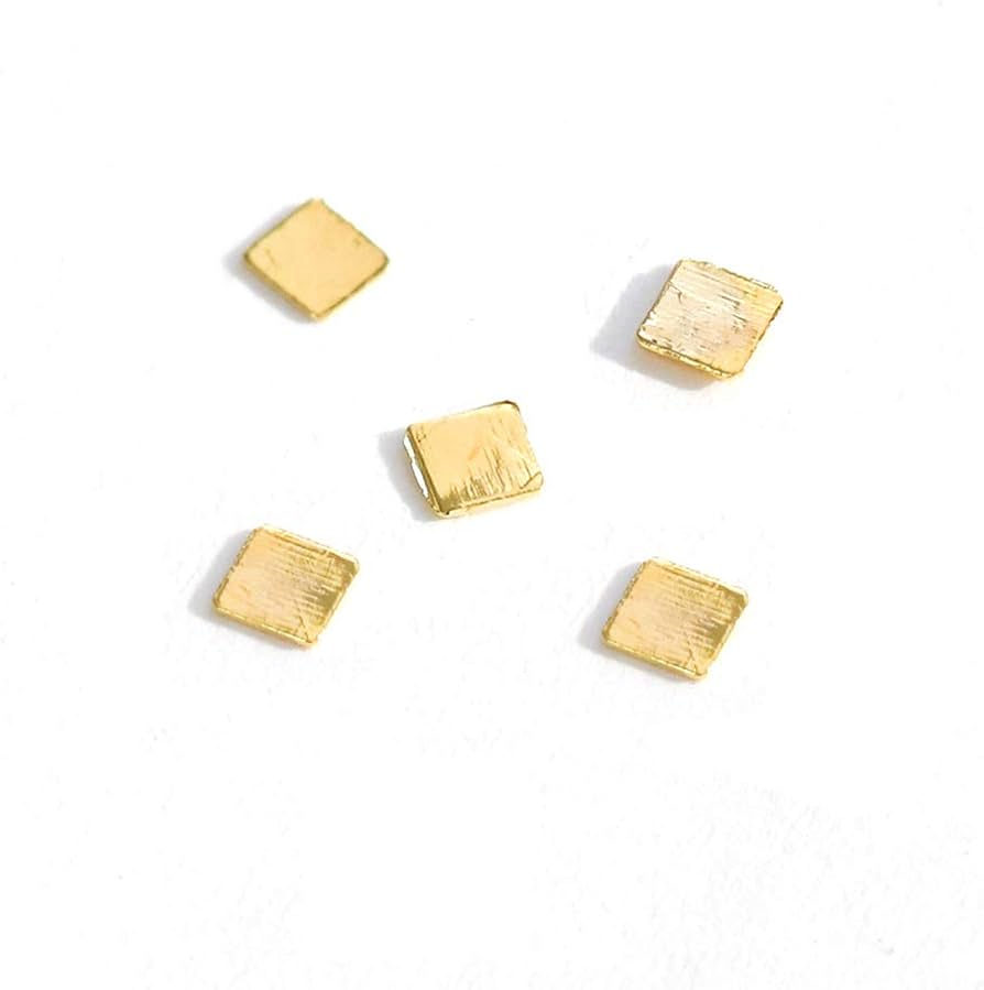 Amazon | ネイルパーツ スクエア パーツ ゴールド 30個 S 四角