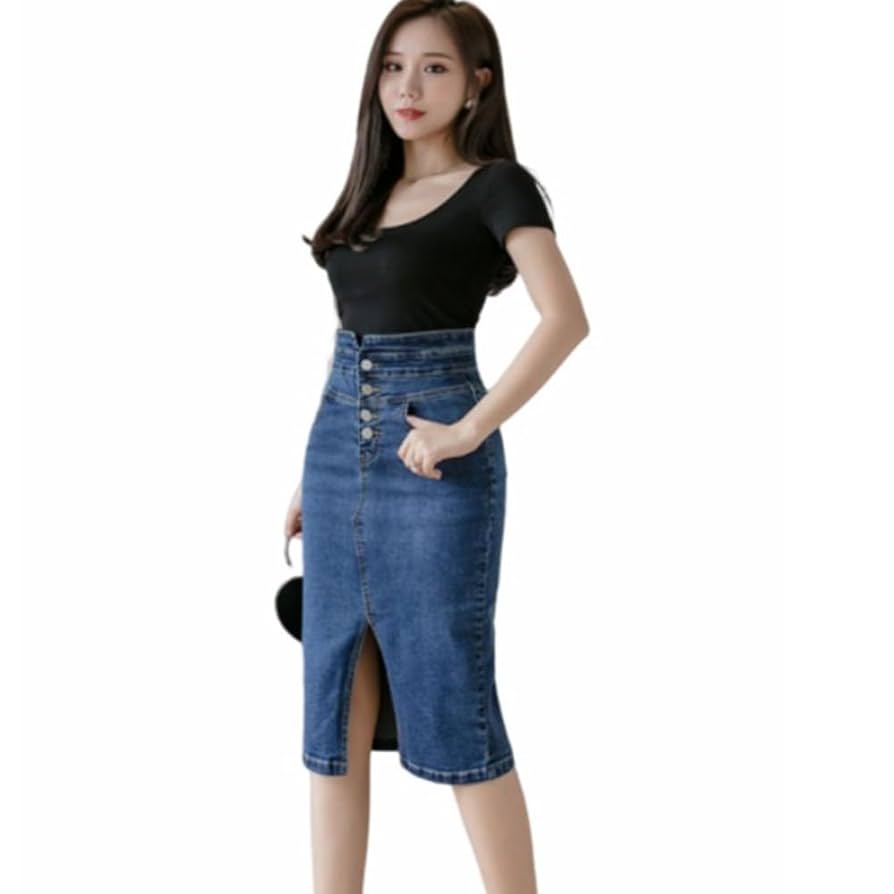 Jocosa スポーツ・アウトドア JS FASHION デニムスカート 前スリット