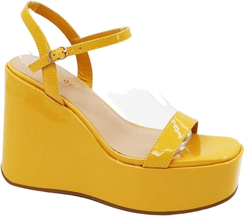 Amazon.com | BAMBOO® Women's Single Band Wedge Platform Sandal