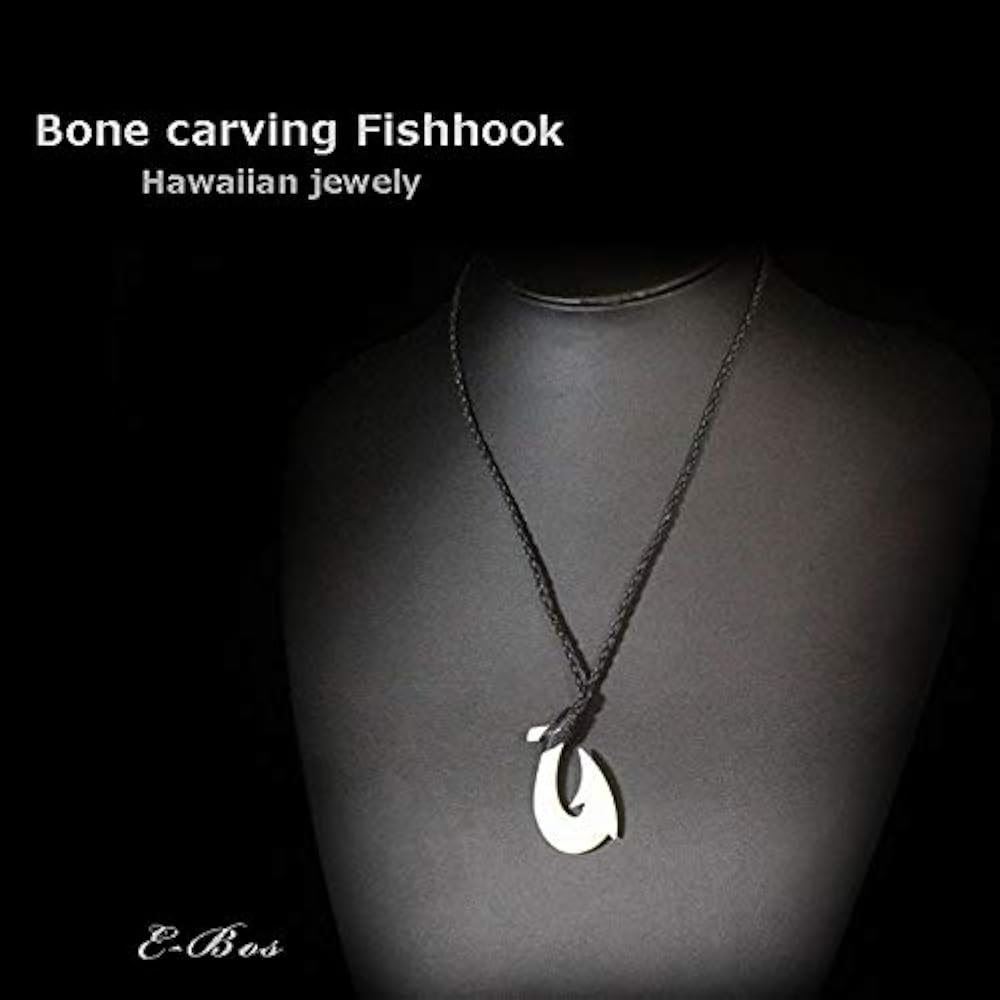 Amazon | ボーンカービング 紐色BACK フィッシュフック ハワイアン