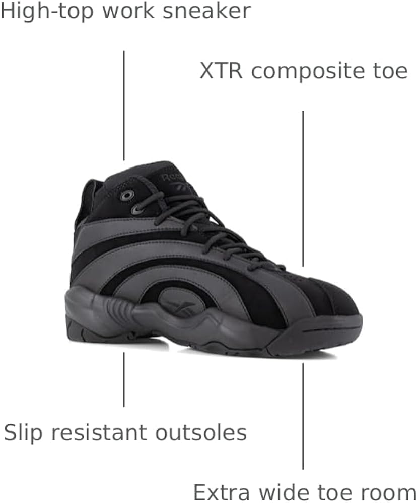 Amazon.com: Reebok Work Men's Shaqnosis Work Black and Gray