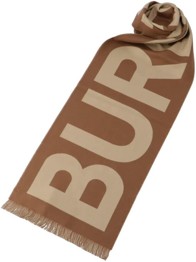 Amazon | [BURBERRY] バーバリー マフラー ロゴ ウール ジャカード