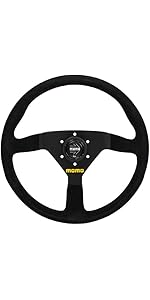 Amazon | MOMO(モモ) ステアリング トレック 35パイ レザー/RED T-2