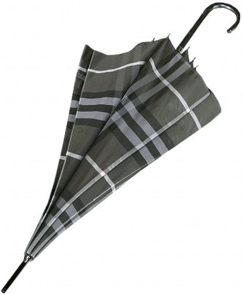 Amazon | [バーバリー] BURBERRY チェック柄ジャンプ式雨傘 ブラック系
