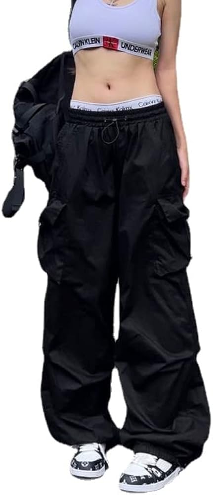 Amazon.com: Womens Y2K Parachute Pants Drawstring Elastic