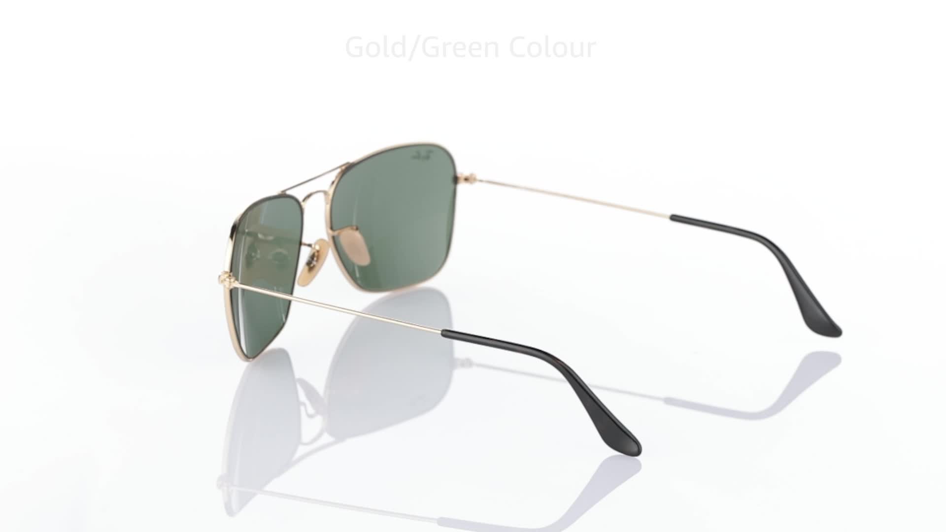 Amazon.com: Ray-Ban Caravan Square Sunglasses, Gold Havana/G-15