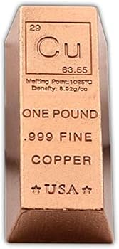 Amazon | MINT STATE GOLD 1 ポンド (453g) 純銅 (99.9%) インゴット 通販