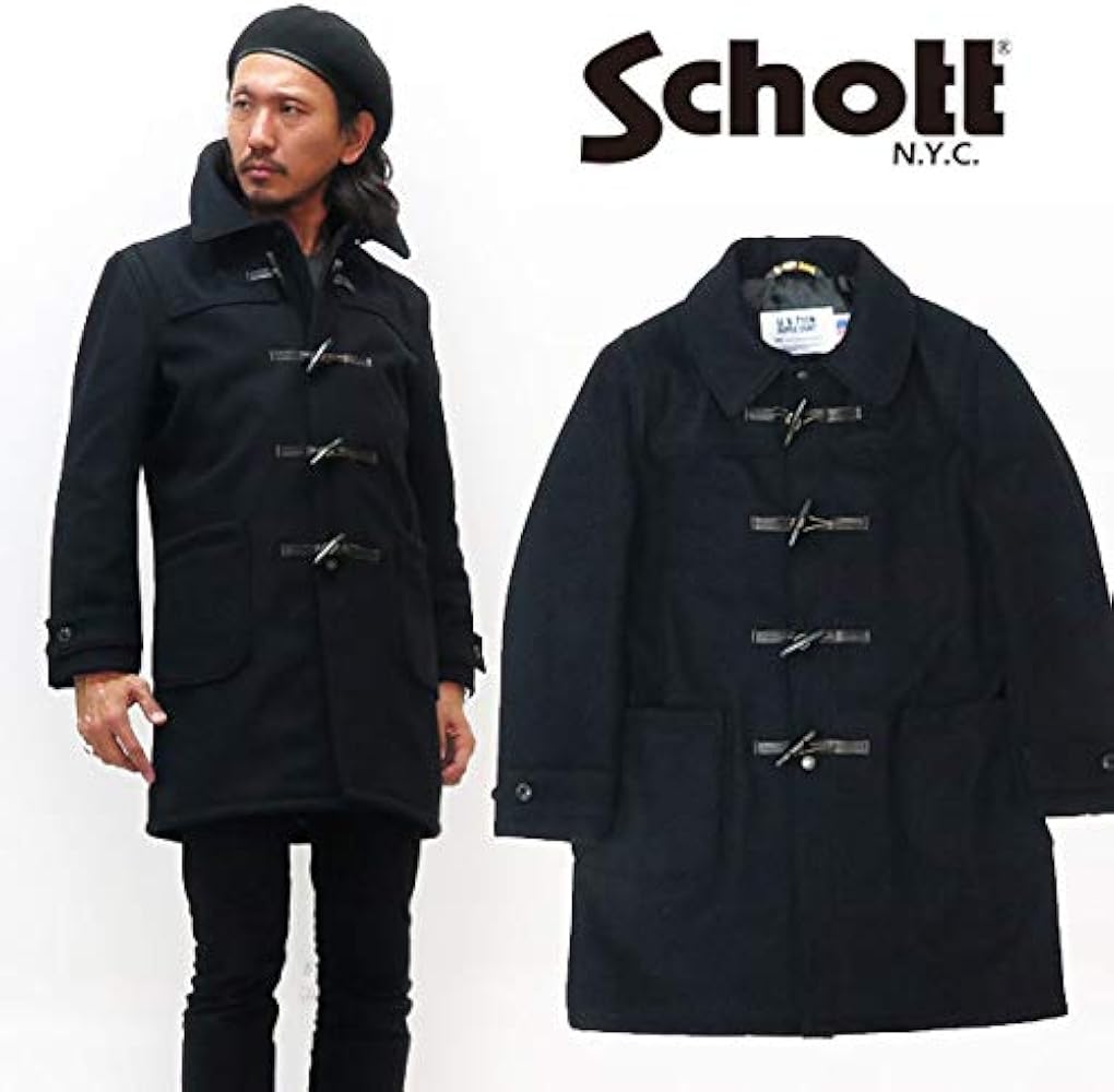 Schott【ショット】 ダッフルコート ファイヤーマンフック ブラック S