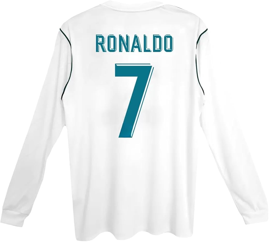 Amazon.com : Ronaldo #7 Retro 17/18 Home Long Sleeve Soccer Jersey