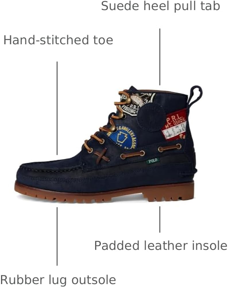 Amazon.com | POLO RALPH LAUREN Mens Ranger Mid Suede & Twill Boots