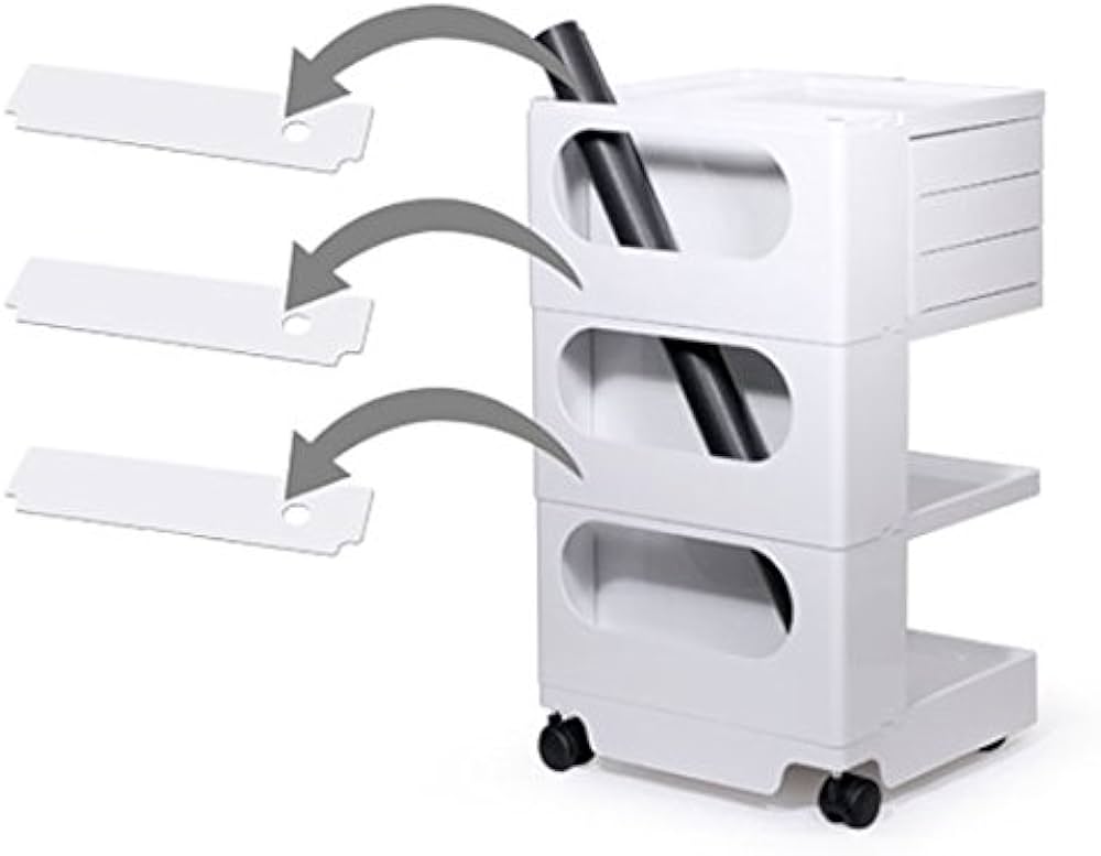 Amazon｜ボビーワゴン3段4トレイ ホワイト｜キッチンワゴン