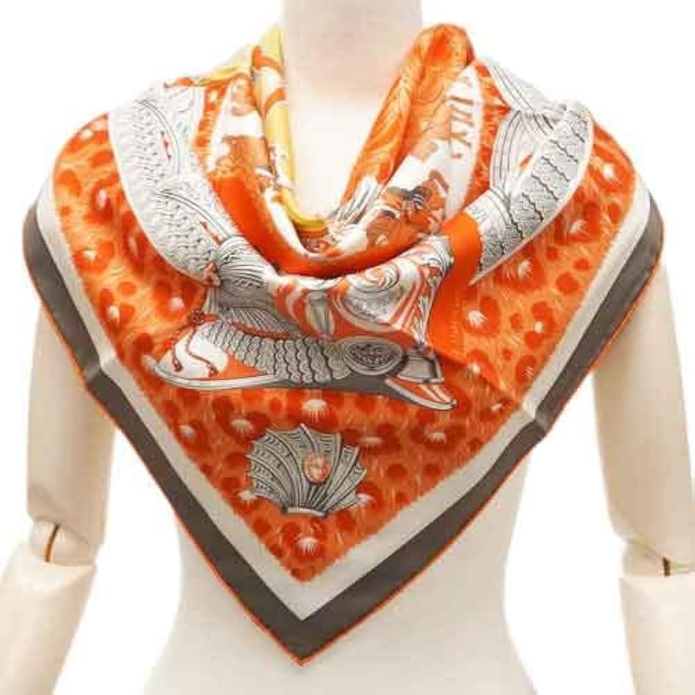 エルメス PLUMES シルクスカーフ Atelier Ninon / ヴィンテージ