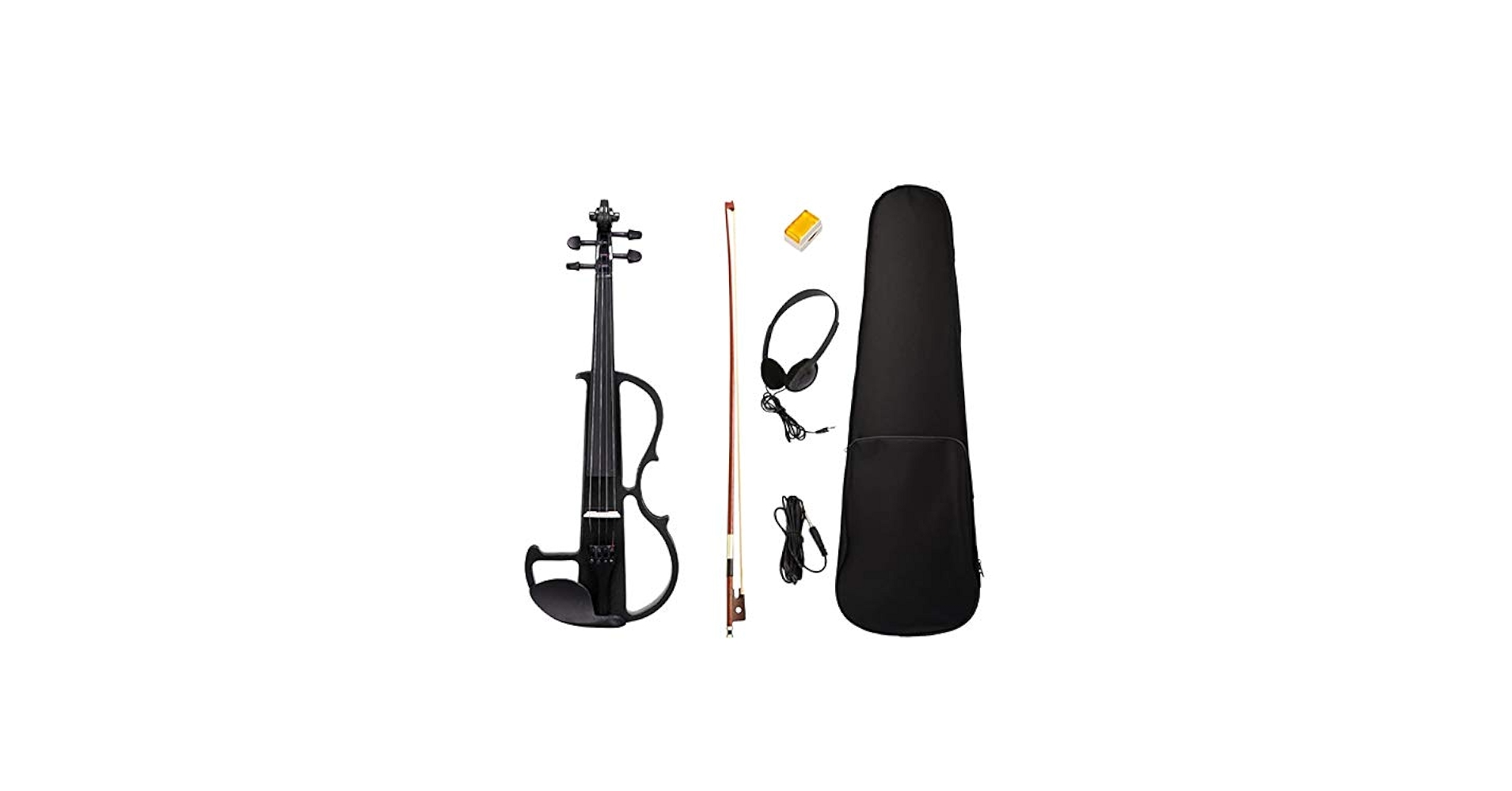 Amazon | 初心者4/4エレクトリックバイオリンエボニーサイレント