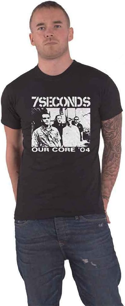 Amazon.com: 7 Seconds T Shirt Our Core 04 Band Logo Official Mens