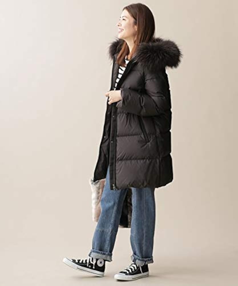 Amazon | [ナノ・ユニバース] 西川ダウン/フードロングダウン 36