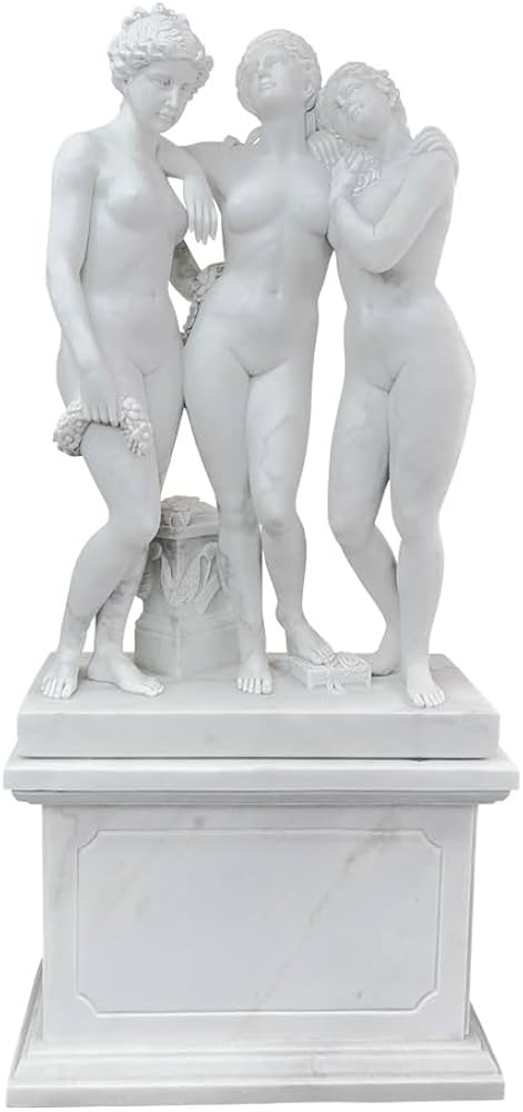 Amazon.co.jp: 天然大理石彫刻 三美神 高さ183cm 台座付き ギリシャ