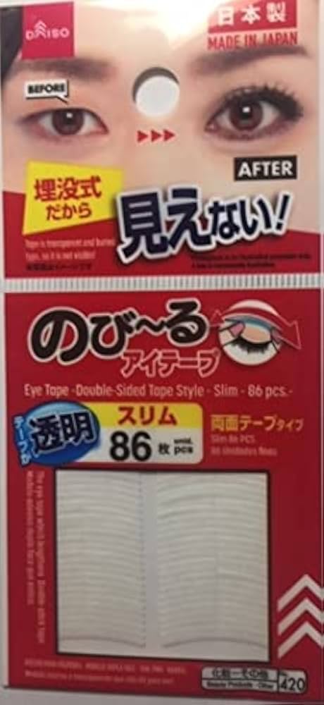 Amazon | のびーるアイテープ 透明スリム86枚 | （株）大創産業