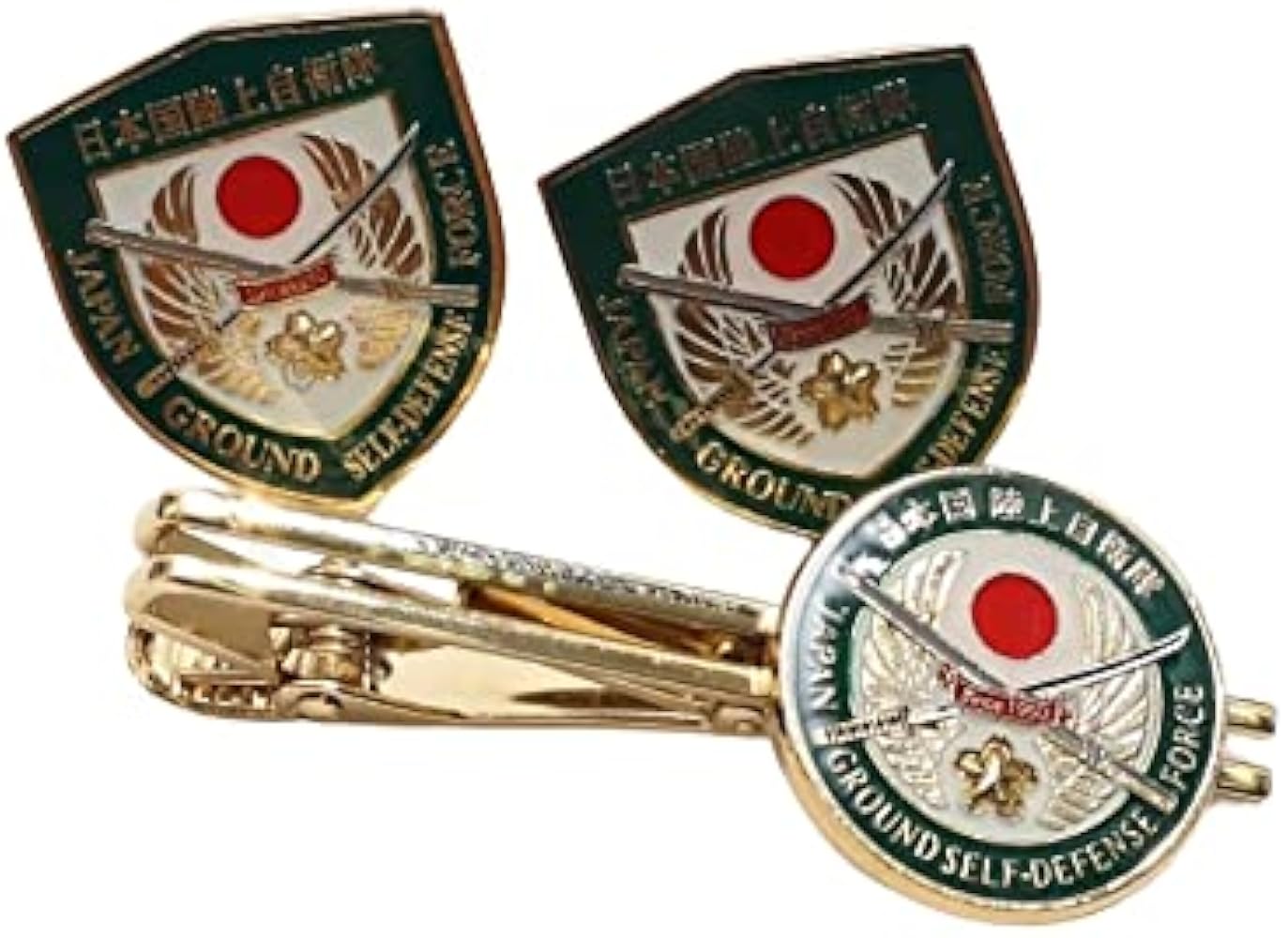 Amazon.co.jp: 自衛隊グッズ ネクタイピン カフス ボタン セット 陸上