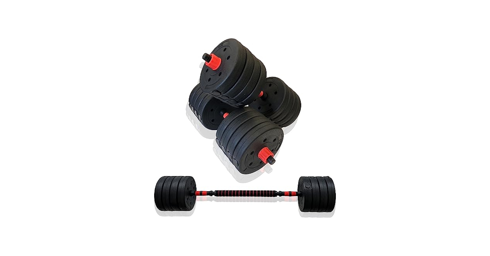 合計50kg／バーベルにもなる角型ダンベル 25kg×2個セット 可変式