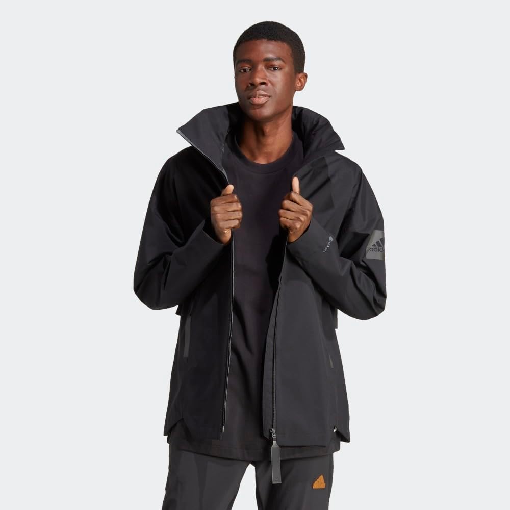 adidas MEN'S MYSHELTER RAIN.RDY JACKET, BLACK (as1, alpha, l