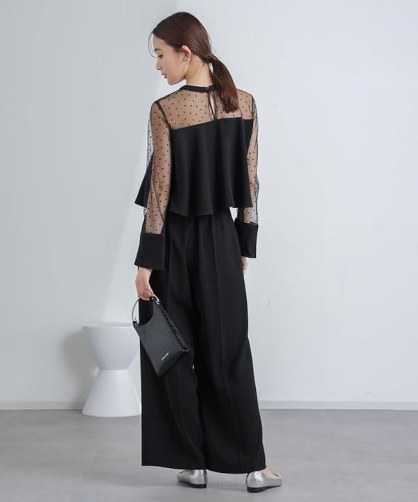 Amazon | [ナノ・ユニバース] フロッキードットチュールセットアップ M