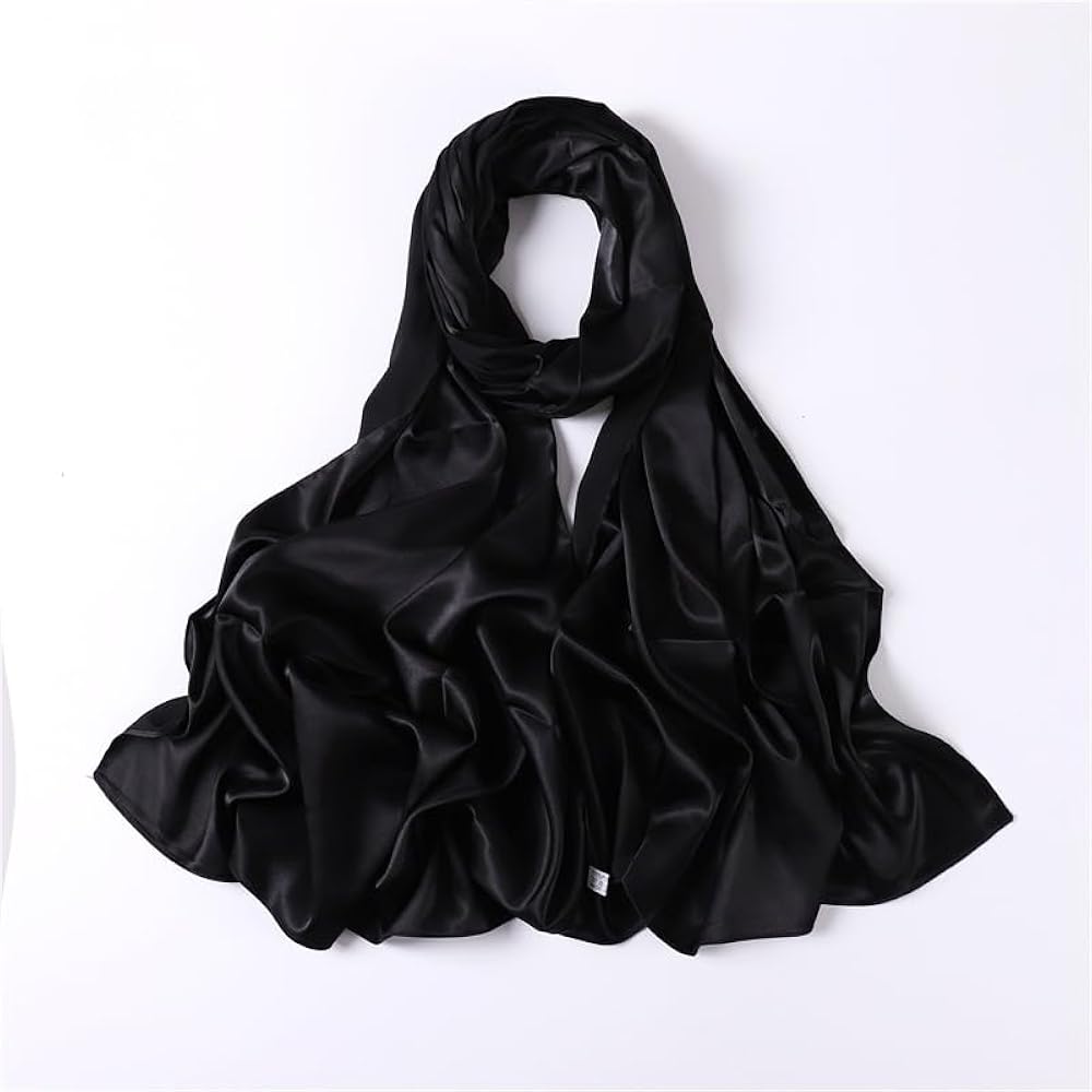 BRYCTSISEN Women's Silk Feeling Satin Shawls Lightweight Head