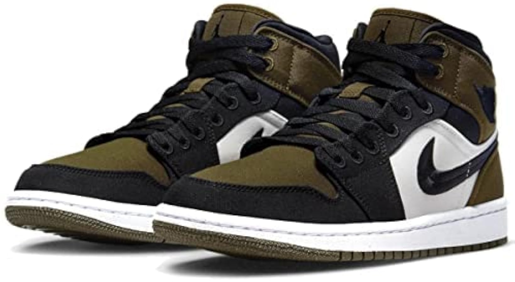 Amazon | [ナイキ] WMNS AIR JORDAN 1 MID SE OLIVE TOE BLACK SAIL