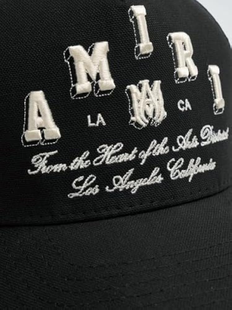Amazon.co.jp: AMIRI VARSITY TRUCKER HAT CAP, Black : Clothing