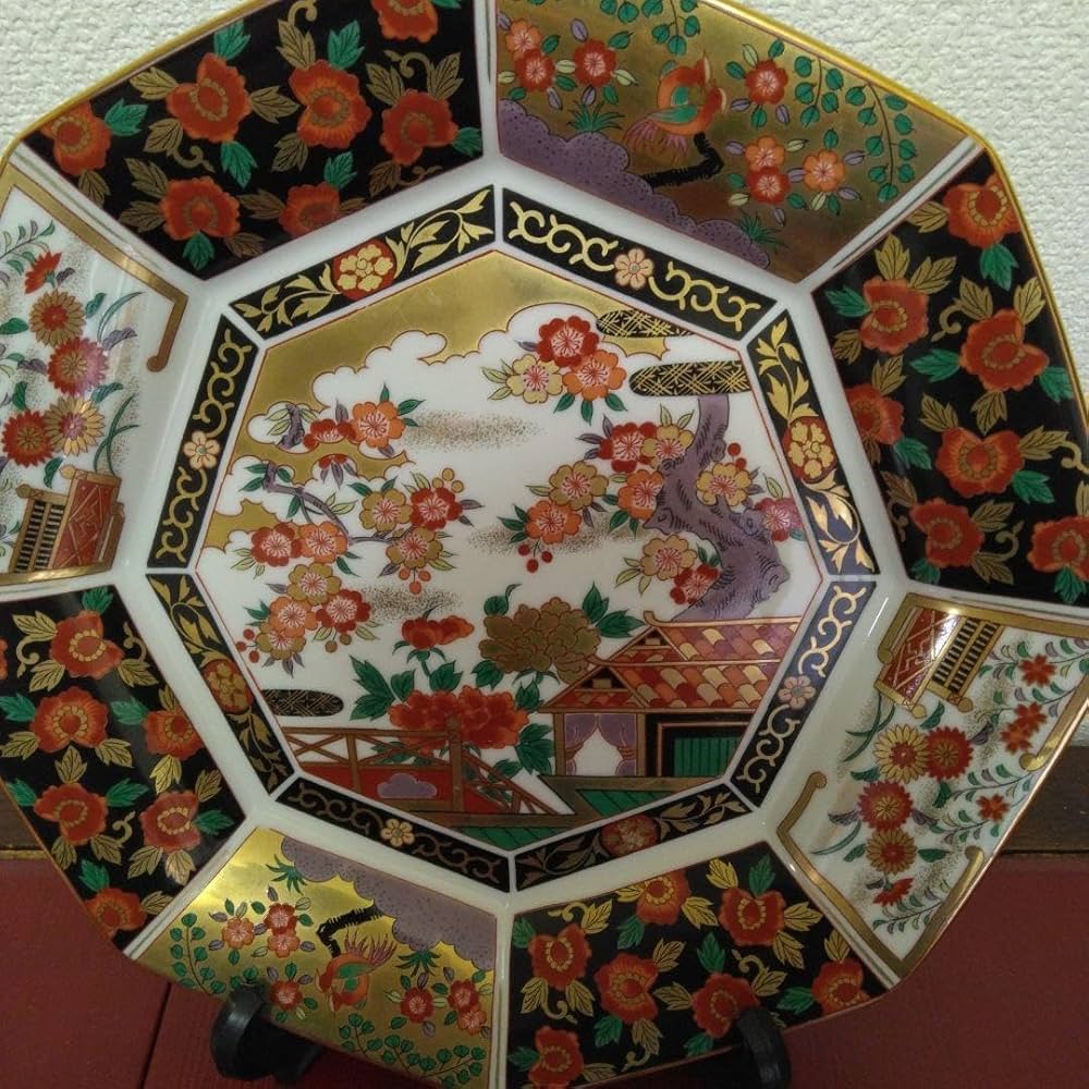 Amazon.co.jp: 有田焼 青藍窯 大正古伊万里 八角大皿 : ホーム＆キッチン