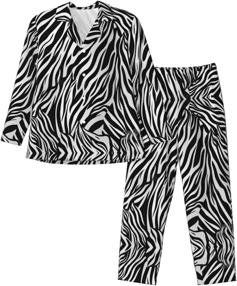 ZAMOUX Zebra Print Print Men'S Long-Sleeved Pajama Set Fashion