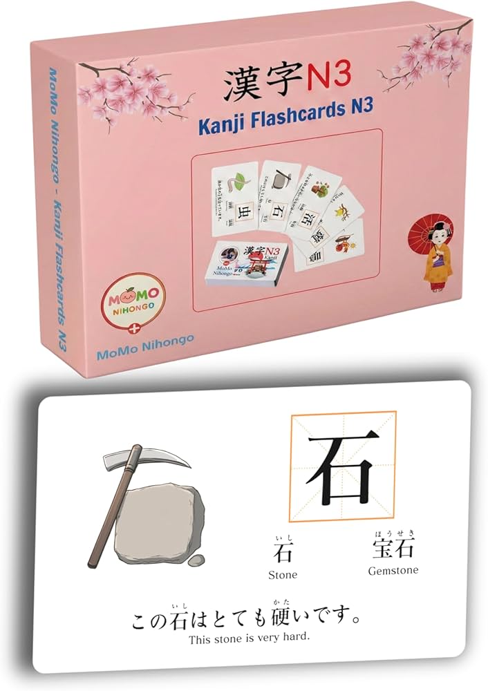 Amazon.co.jp: MoMo Nihongo N3 - JLPT N3 Kanji Flashcards Tes
