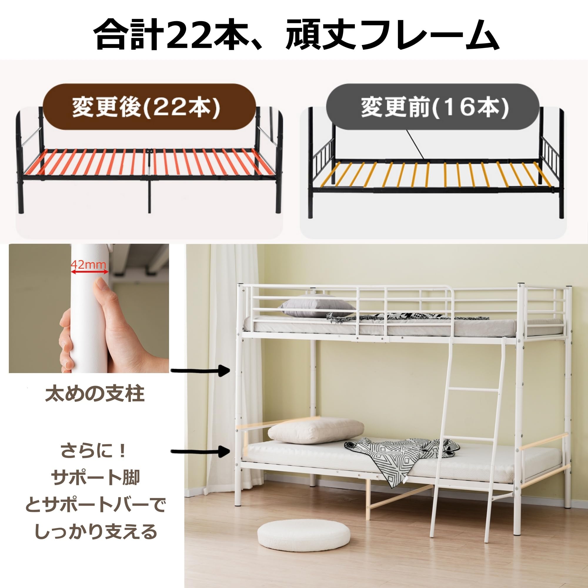 Amazon｜2段ベッド 大人用 子供用 シングルベッド ロフトベッド ベッド