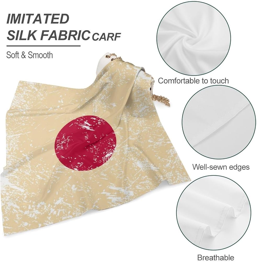 Amazon.com: Japan Vintage Flag Fashion Square Silk Scarf
