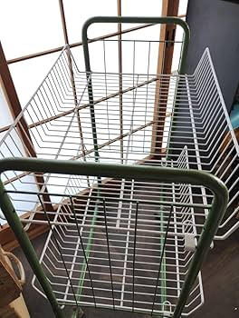 Amazon.co.jp: 昭和レトロ ワイヤーワゴン キャスター付 店舗什器 家具
